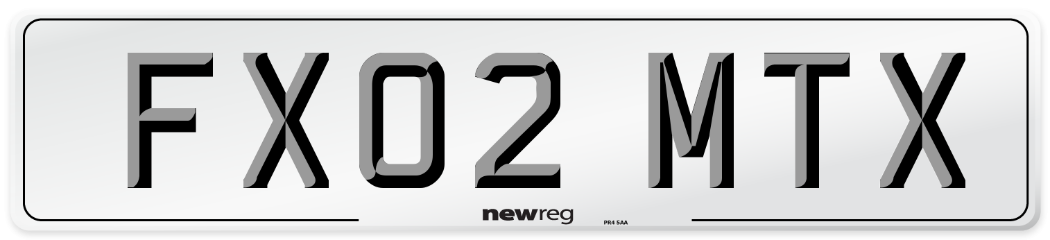 FX02 MTX Number Plate from New Reg